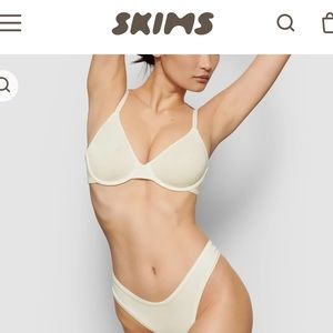 SKIMS Cotton Jersey Underwire Bra / Bone / 36B